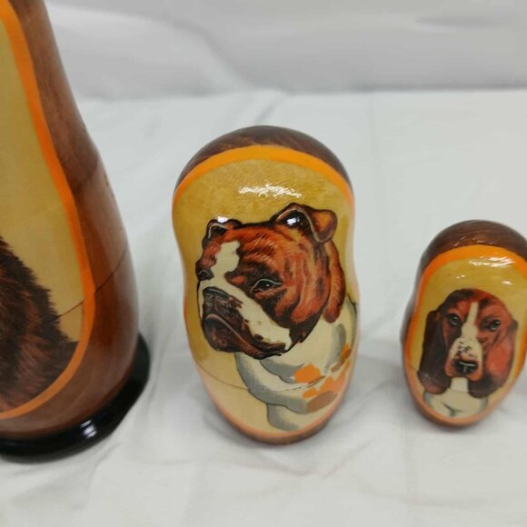 Vintage Wooden Dog Themed Nesting Dolls - Picture 8 of 12